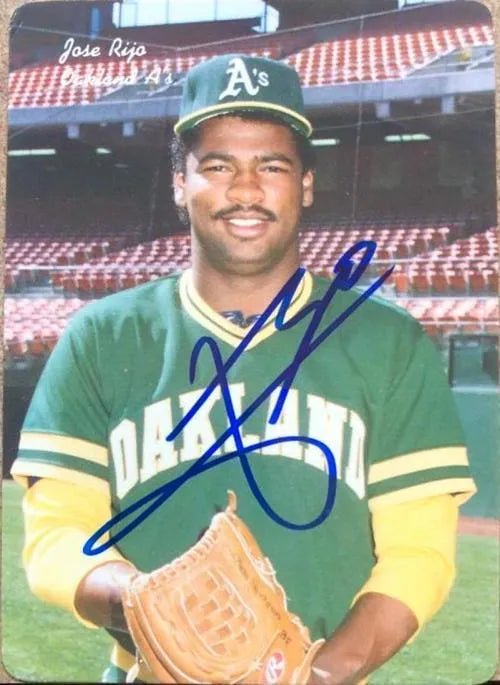 Jose Rijo Signed 1986 Mother's Cookies Baseball Card - Oakland A's