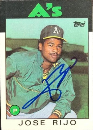 Jose Rijo Signed 1986 Topps Baseball Card - Oakland A's