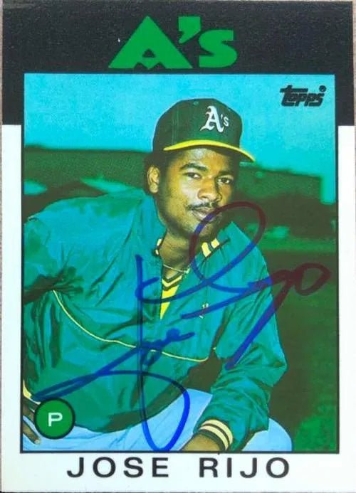 Jose Rijo Signed 1986 Topps Tiffany Baseball Card - Oakland A's