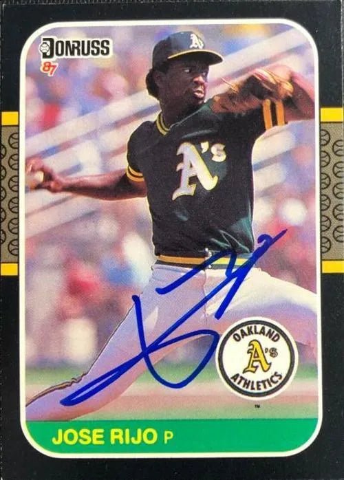 Jose Rijo Signed 1987 Donruss Baseball Card - Oakland A's