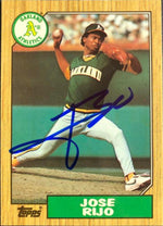 Jose Rijo Signed 1987 Topps Baseball Card - Oakland A's - PastPros