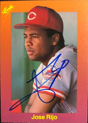 Jose Rijo Signed 1988 Classic Travel Baseball Card - Cincinnati Reds - PastPros