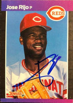 Jose Rijo Signed 1988 Donruss Baseball Card - Cincinnati Reds - PastPros