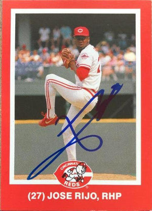 Jose Rijo Signed 1988 Kahn's Baseball Card - Cincinnati Reds - PastPros