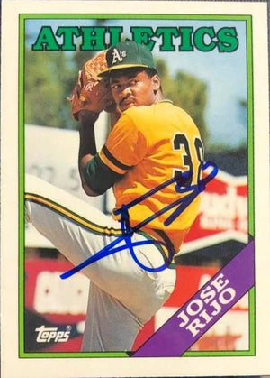 Jose Rijo Signed 1988 Topps Baseball Card - Oakland A's