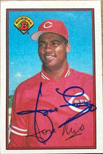 Jose Rijo Signed 1989 Bowman Baseball Card - Cincinnati Reds