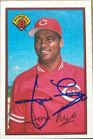 Jose Rijo Signed 1989 Bowman Baseball Card - Cincinnati Reds