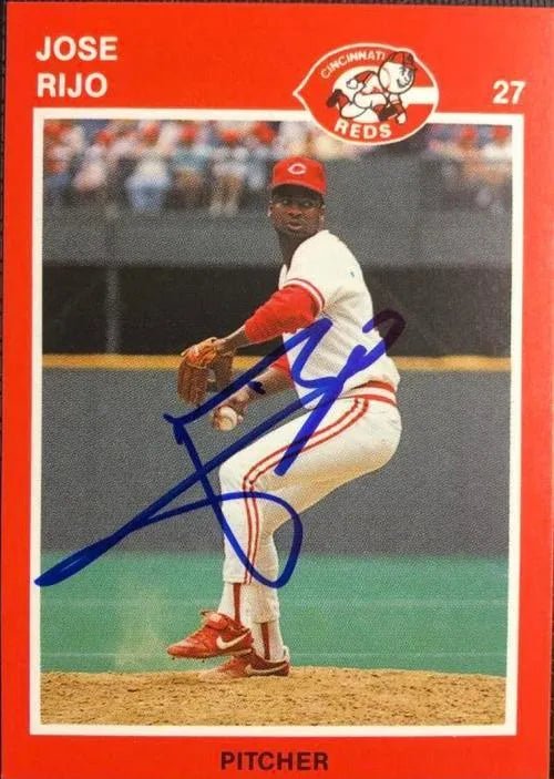 Jose Rijo Signed 1989 Kahn's Baseball Card - Cincinnati Reds