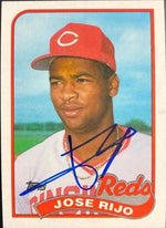 Jose Rijo Signed 1989 Topps Baseball Card - Cincinnati Reds