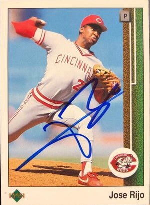 Jose Rijo Signed 1989 Upper Deck Baseball Card - Cincinnati Reds - PastPros