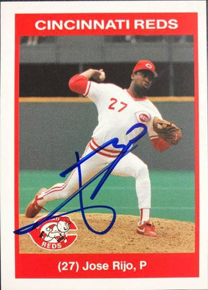 Jose Rijo Signed 1990 Kahn's Baseball Card - Cincinnati Reds - PastPros