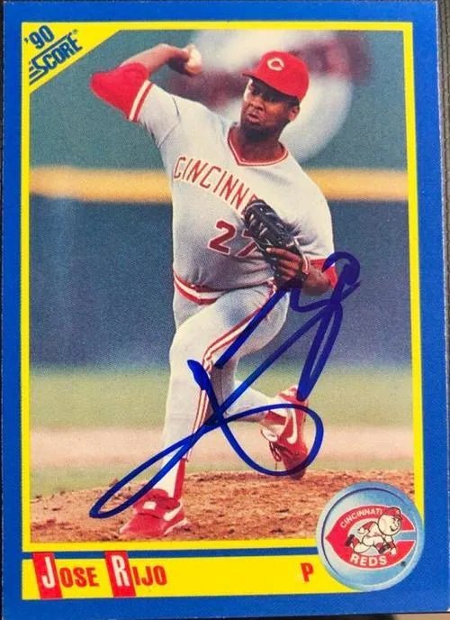 Jose Rijo Signed 1990 Score Baseball Card - Cincinnati Reds