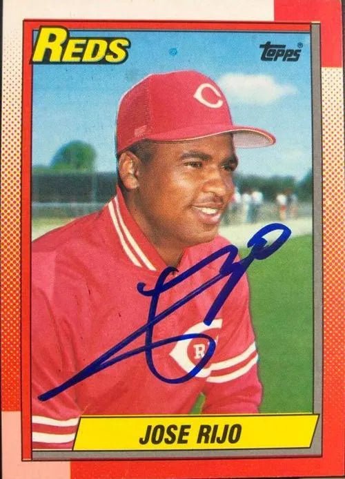 Jose Rijo Signed 1990 Topps Baseball Card - Cincinnati Reds