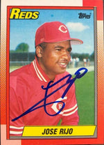Jose Rijo Signed 1990 Topps Baseball Card - Cincinnati Reds - PastPros