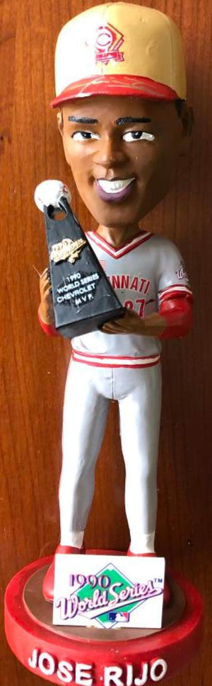 Jose Rijo Signed 1990 World Series MVP Bobblehead - Cincinnati Reds - PastPros