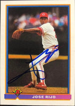Jose Rijo Signed 1991 Bowman Baseball Card - Cincinnati Reds