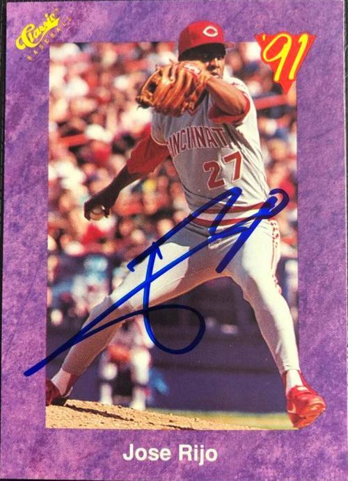 Jose Rijo Signed 1991 Classic Game Baseball Card - Cincinnati Reds - PastPros