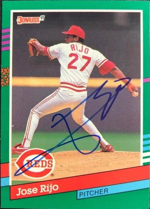 Jose Rijo Signed 1991 Donruss Baseball Card - Cincinnati Reds