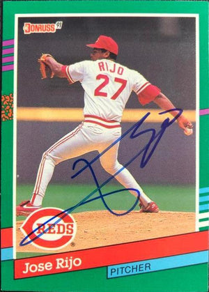 Jose Rijo Signed 1991 Donruss Baseball Card - Cincinnati Reds - PastPros