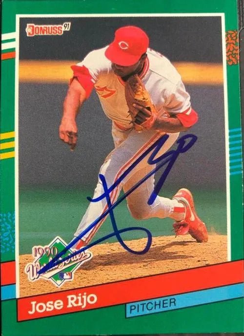 Jose Rijo Signed 1991 Donruss Baseball Card - Cincinnati Reds WS