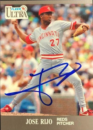 Jose Rijo Signed 1991 Fleer Ultra Baseball Card - Cincinnati Reds