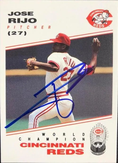 Jose Rijo Signed 1991 Kahn's Baseball Card - Cincinnati Reds