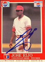 Jose Rijo Signed 1991 Pepsi Baseball Card - Cincinnati Reds