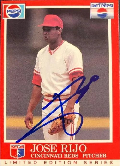 Jose Rijo Signed 1991 Pepsi Baseball Card - Cincinnati Reds