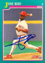 Jose Rijo Signed 1991 Score Baseball Card - Cincinnati Reds