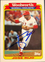 Jose Rijo Signed 1991 Woolworth Baseball Card - Cincinnati Reds