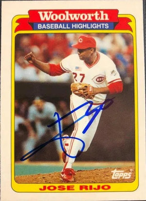 Jose Rijo Signed 1991 Woolworth Baseball Card - Cincinnati Reds
