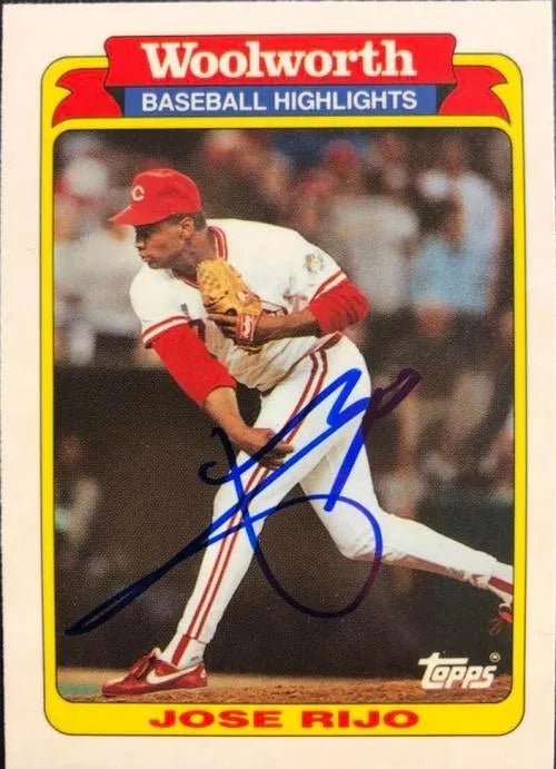 Jose Rijo Signed 1991 Woolworth Baseball Card - Cincinnati Reds MVP