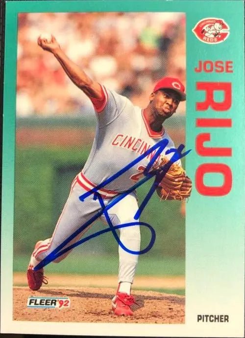 Jose Rijo Signed 1992 Fleer Baseball Card - Cincinnati Reds