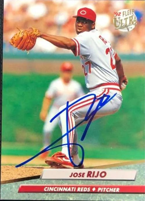 Jose Rijo Signed 1992 Fleer Ultra Baseball Card - Cincinnati Reds
