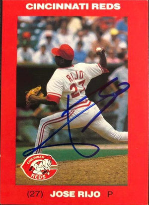 Jose Rijo Signed 1992 Kahn's Baseball Card - Cincinnati Reds - PastPros