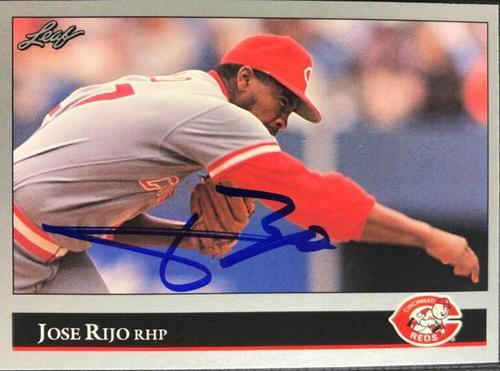 Jose Rijo Signed 1992 Leaf Baseball Card - Cincinnati Reds - PastPros