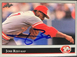 Jose Rijo Signed 1992 Leaf Baseball Card - Cincinnati Reds - PastPros