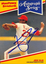 Jose Rijo Signed 1992 Moo Town Snackers Baseball Card - Cincinnati Reds - PastPros