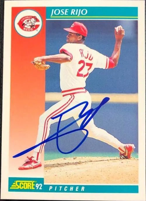 Jose Rijo Signed 1992 Score Baseball Card - Cincinnati Reds