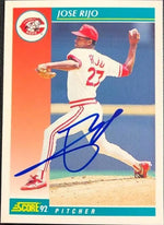 Jose Rijo Signed 1992 Score Baseball Card - Cincinnati Reds
