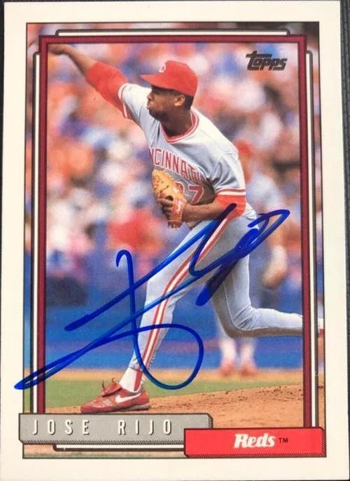 Jose Rijo Signed 1992 Topps Baseball Card - Cincinnati Reds