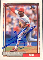 Jose Rijo Signed 1992 Topps Baseball Card - Cincinnati Reds