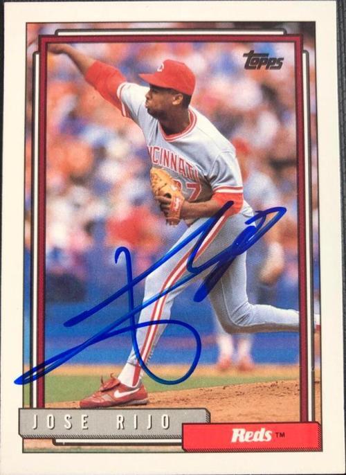 Jose Rijo Signed 1992 Topps Baseball Card - Cincinnati Reds - PastPros