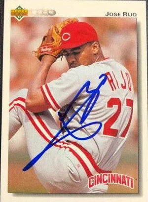 Jose Rijo Signed 1992 Upper Deck Baseball Card - Cincinnati Reds