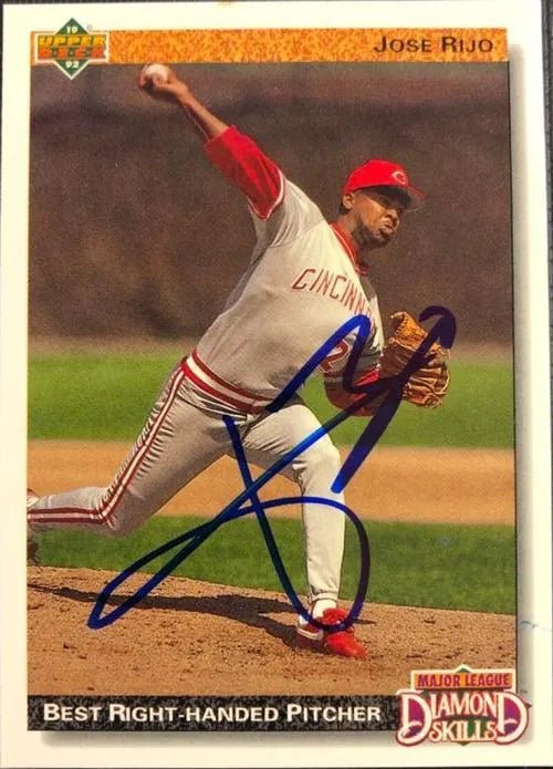 Jose Rijo Signed 1992 Upper Deck Baseball Card - Cincinnati Reds