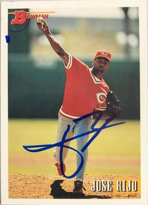 Jose Rijo Signed 1993 Bowman Baseball Card - Cincinnati Reds - PastPros