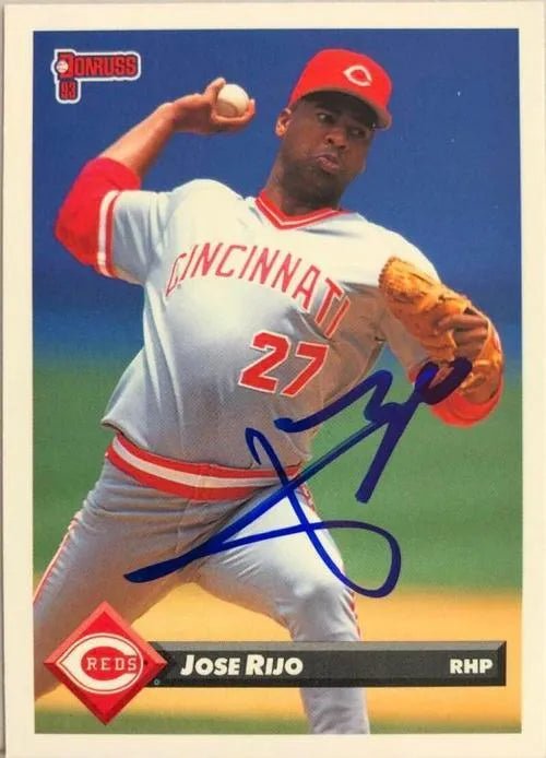 Jose Rijo Signed 1993 Donruss Baseball Card - Cincinnati Reds