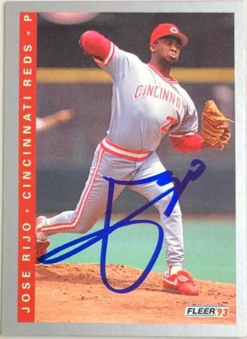 Jose Rijo Signed 1993 Fleer Baseball Card - Cincinnati Reds