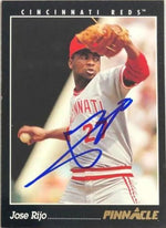 Jose Rijo Signed 1993 Pinnacle Baseball Card - Cincinnati Reds