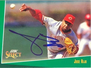 Jose Rijo Signed 1993 Select Baseball Card - Cincinnati Reds